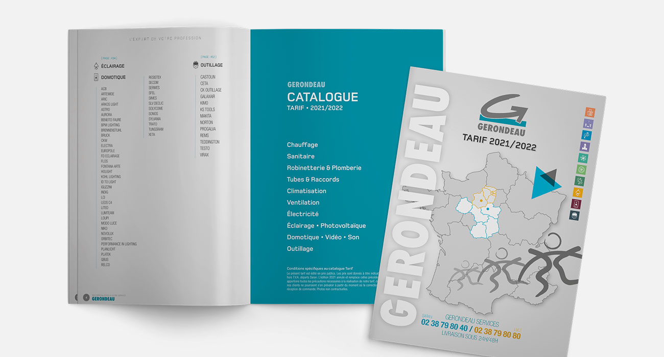 Gerondeau, catalogue produits de 500 pages.